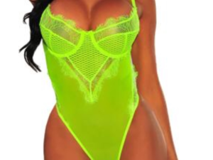 Neon green Lace Butler Bodysuit