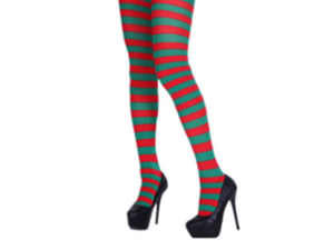 Red Green Striped Over The Knee Pantyhose